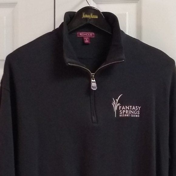 New Luxury Pima Cotton Black Polo Fleece with Leather Zip-pull Closure. - Picture 8 of 9